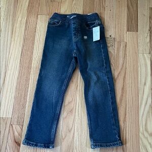 Land's End Jeans Girls XS Blue Straight Leg Pull On Dark Wash NWT